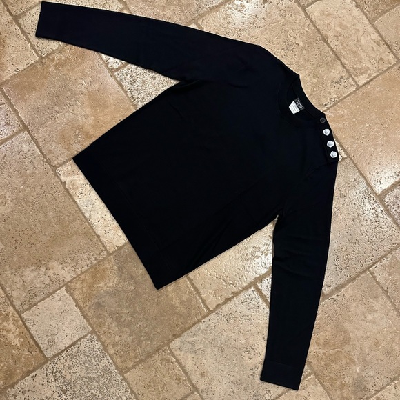 Chanel Black Wool Cotton Lion CC Logo Button Uniform Sweater - Picture 6 of 15